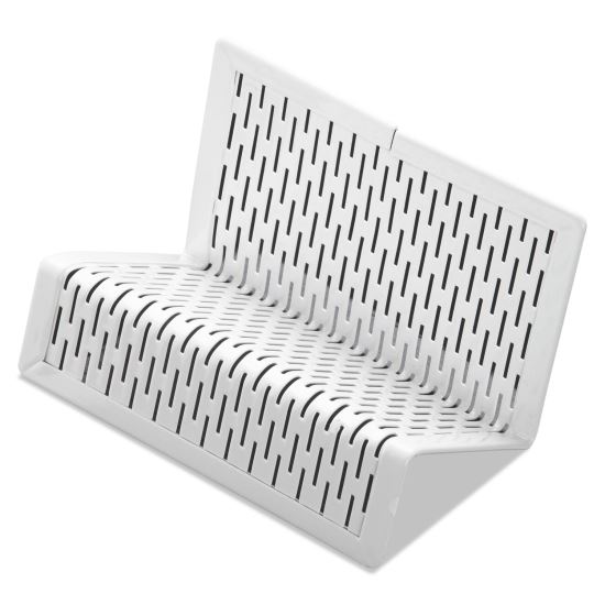 Urban Collection Punched Metal Business Card Holder, Holds 50 2 x 3.5 Cards, Perforated Steel, White1