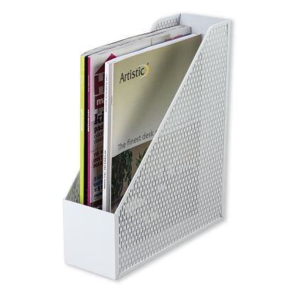 Urban Collection Punched Metal Magazine File, 3.5 x 10 x 11.5, White1