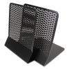 Urban Collection Punched Metal Bookends, Nonskid, 5.5 x 6.5 x 6.5, Perforated Steel, Black, 1 Pair2
