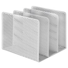 Urban Collection Punched Metal File Sorter, 3 Sections, Letter Size Files, 8" x 8" x 7.25", White1