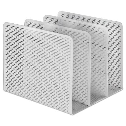 Urban Collection Punched Metal File Sorter, 3 Sections, Letter Size Files, 8" x 8" x 7.25", White1
