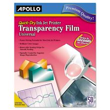 Quick-Dry Color Inkjet Transparency Film, 8.5 x 11, 50/Box1