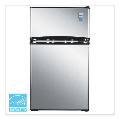 Counter-Height 3.1 Cu. Ft Two-Door Refrigerator/Freezer, Black/Stainless Steel1