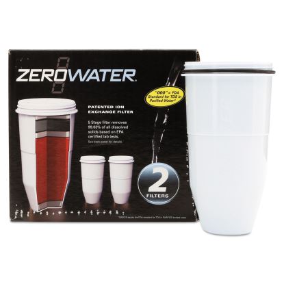 ZeroWater Replacement Filtering Bottle Filter, 4 dia x 7 h, 2/Pack1