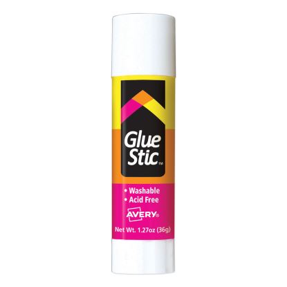 Permanent Glue Stic, 1.27 oz, Applies White, Dries Clear1
