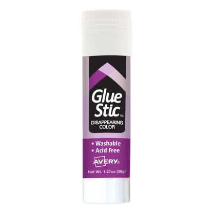 Permanent Glue Stic, 1.27 oz, Applies Purple, Dries Clear1