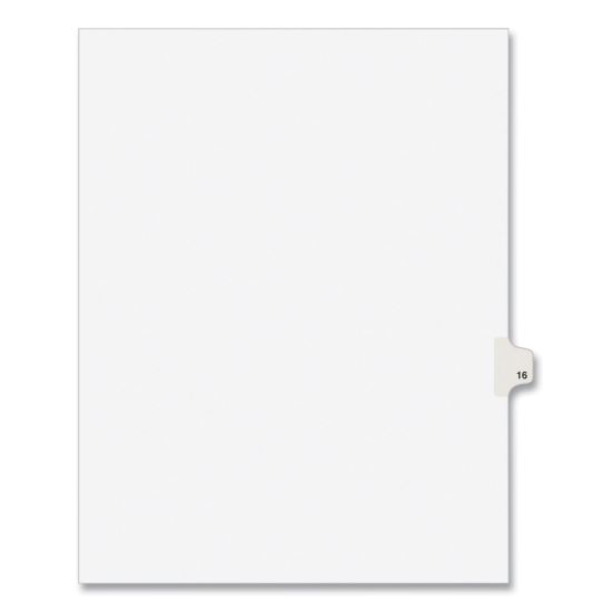 Preprinted Legal Exhibit Side Tab Index Dividers, Avery Style, 10-Tab, 16, 11 x 8.5, White, 25/Pack, (1016)1