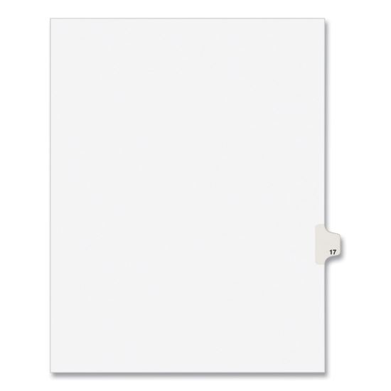 Preprinted Legal Exhibit Side Tab Index Dividers, Avery Style, 10-Tab, 17, 11 x 8.5, White, 25/Pack, (1017)1