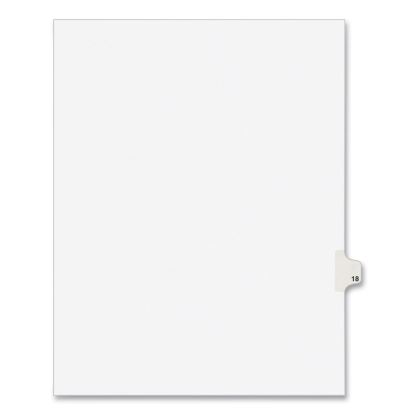 Preprinted Legal Exhibit Side Tab Index Dividers, Avery Style, 10-Tab, 18, 11 x 8.5, White, 25/Pack, (1018)1