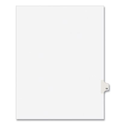 Preprinted Legal Exhibit Side Tab Index Dividers, Avery Style, 10-Tab, 19, 11 x 8.5, White, 25/Pack, (1019)1