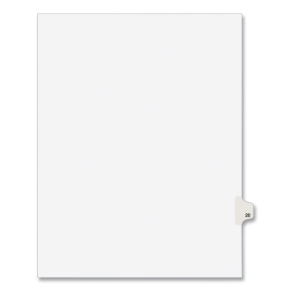 Preprinted Legal Exhibit Side Tab Index Dividers, Avery Style, 10-Tab, 20, 11 x 8.5, White, 25/Pack, (1020)1