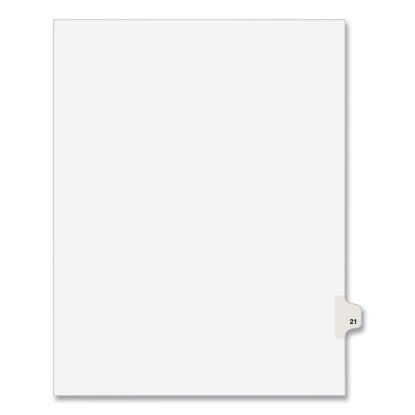 Preprinted Legal Exhibit Side Tab Index Dividers, Avery Style, 10-Tab, 21, 11 x 8.5, White, 25/Pack, (1021)1