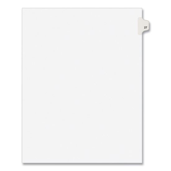 Preprinted Legal Exhibit Side Tab Index Dividers, Avery Style, 10-Tab, 27, 11 x 8.5, White, 25/Pack, (1027)1