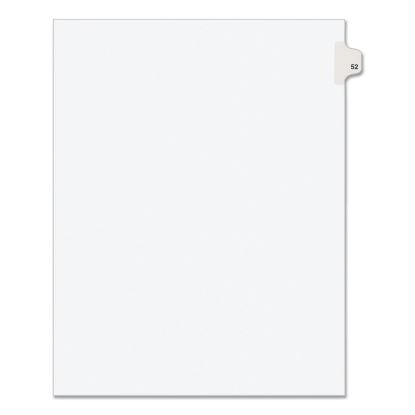 Preprinted Legal Exhibit Side Tab Index Dividers, Avery Style, 10-Tab, 52, 11 x 8.5, White, 25/Pack, (1052)1