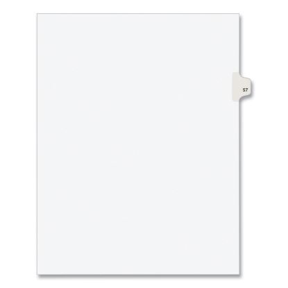Preprinted Legal Exhibit Side Tab Index Dividers, Avery Style, 10-Tab, 57, 11 x 8.5, White, 25/Pack, (1057)1