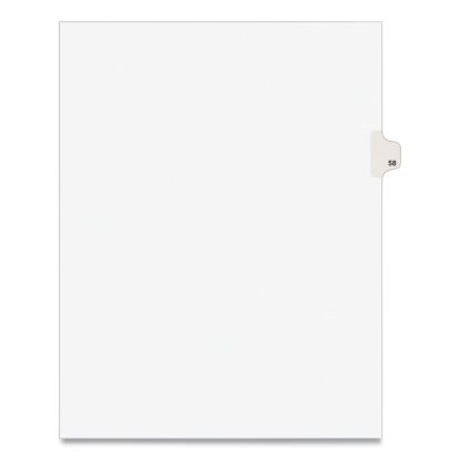 Preprinted Legal Exhibit Side Tab Index Dividers, Avery Style, 10-Tab, 58, 11 x 8.5, White, 25/Pack, (1058)1
