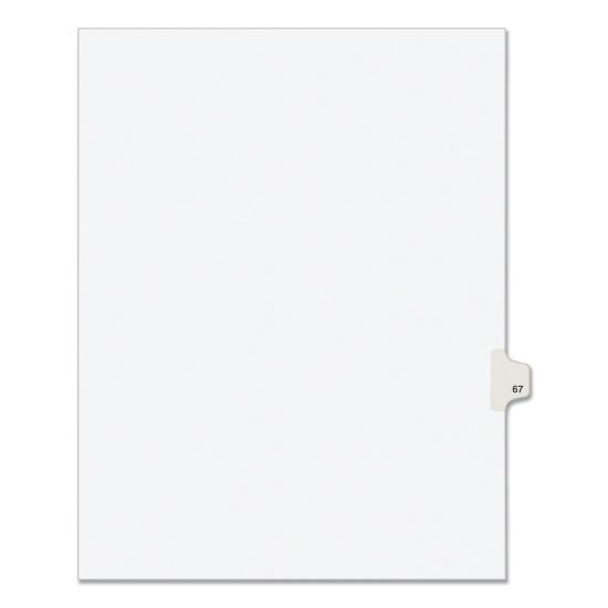 Preprinted Legal Exhibit Side Tab Index Dividers, Avery Style, 10-Tab, 67, 11 x 8.5, White, 25/Pack, (1067)1