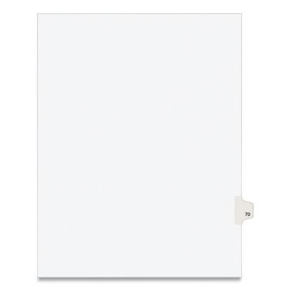 Preprinted Legal Exhibit Side Tab Index Dividers, Avery Style, 10-Tab, 70, 11 x 8.5, White, 25/Pack, (1070)1