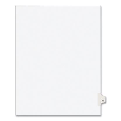Preprinted Legal Exhibit Side Tab Index Dividers, Avery Style, 10-Tab, 73, 11 x 8.5, White, 25/Pack, (1073)1