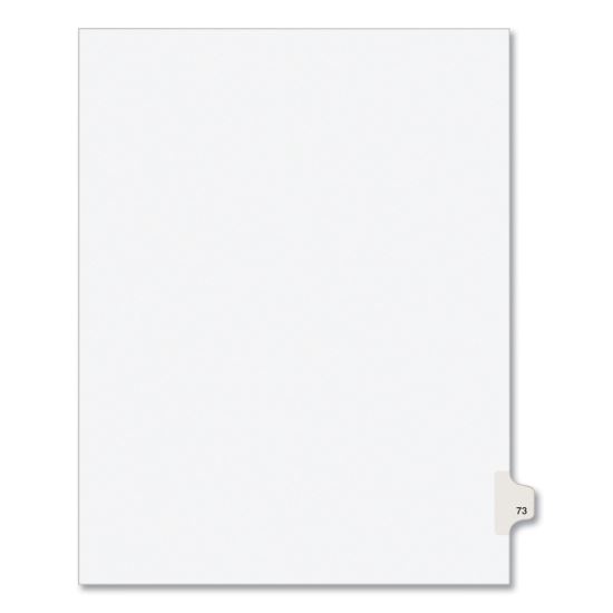 Preprinted Legal Exhibit Side Tab Index Dividers, Avery Style, 10-Tab, 73, 11 x 8.5, White, 25/Pack, (1073)1