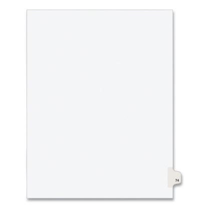 Preprinted Legal Exhibit Side Tab Index Dividers, Avery Style, 10-Tab, 74, 11 x 8.5, White, 25/Pack, (1074)1