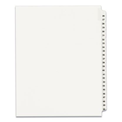 Preprinted Legal Exhibit Side Tab Index Dividers, Avery Style, 25-Tab, 26 to 50, 11 x 8.5, White, 1 Set, (1331)1