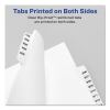 Preprinted Legal Exhibit Side Tab Index Dividers, Avery Style, 25-Tab, 51 to 75, 11 x 8.5, White, 1 Set, (1332)2