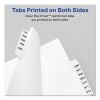 Preprinted Legal Exhibit Side Tab Index Dividers, Avery Style, 25-Tab, 101 to 125, 11 x 8.5, White, 1 Set, (1334)2