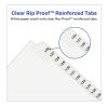 Preprinted Legal Exhibit Side Tab Index Dividers, Avery Style, 25-Tab, 126 to 150, 11 x 8.5, White, 1 Set, (1335)2