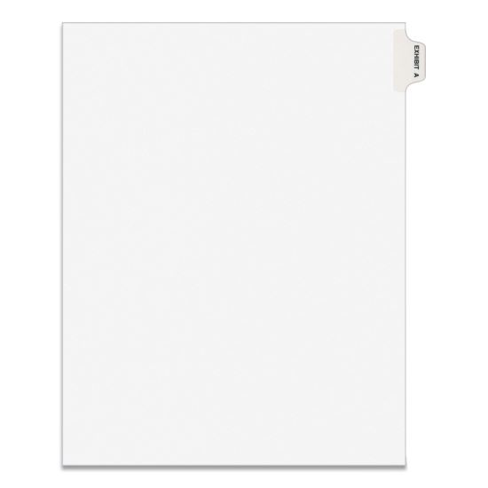 Avery-Style Preprinted Legal Side Tab Divider, Exhibit A, Letter, White, 25/Pack, (1371)1