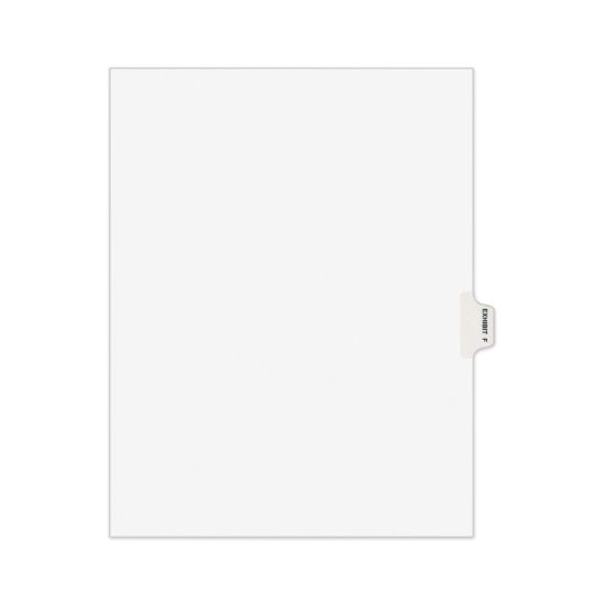 Avery-Style Preprinted Legal Side Tab Divider, Exhibit F, Letter, White, 25/Pack, (1376)1