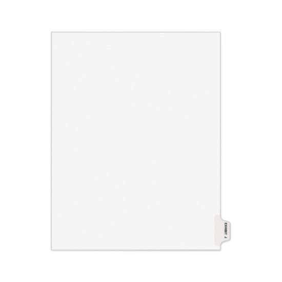 Avery-Style Preprinted Legal Side Tab Divider, Exhibit J, Letter, White, 25/Pack, (1380)1