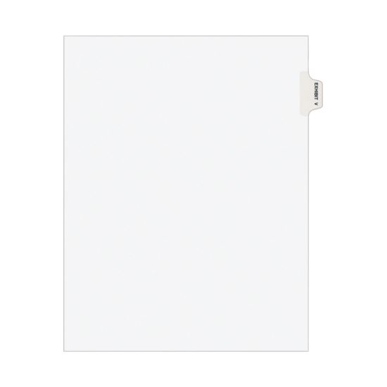 Avery-Style Preprinted Legal Side Tab Divider, Exhibit V, Letter, White, 25/Pack, (1392)1