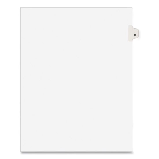 Preprinted Legal Exhibit Side Tab Index Dividers, Avery Style, 26-Tab, D, 11 x 8.5, White, 25/Pack, (1404)1