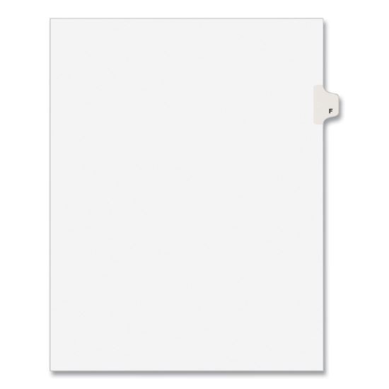 Preprinted Legal Exhibit Side Tab Index Dividers, Avery Style, 26-Tab, F, 11 x 8.5, White, 25/Pack, (1406)1