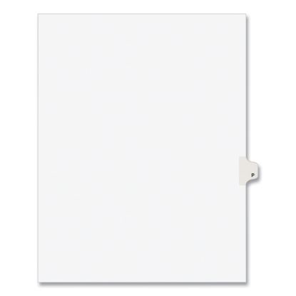 Preprinted Legal Exhibit Side Tab Index Dividers, Avery Style, 26-Tab, P, 11 x 8.5, White, 25/Pack, (1416)1