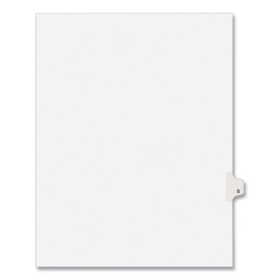 Preprinted Legal Exhibit Side Tab Index Dividers, Avery Style, 26-Tab, S, 11 x 8.5, White, 25/Pack, (1419)1