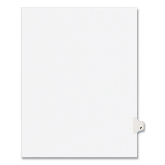 Preprinted Legal Exhibit Side Tab Index Dividers, Avery Style, 26-Tab, V, 11 x 8.5, White, 25/Pack, (1422)1