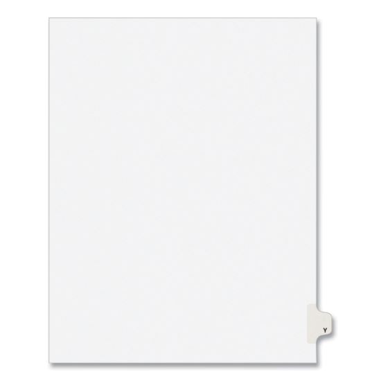 Preprinted Legal Exhibit Side Tab Index Dividers, Avery Style, 26-Tab, Y, 11 x 8.5, White, 25/Pack, (1425)1