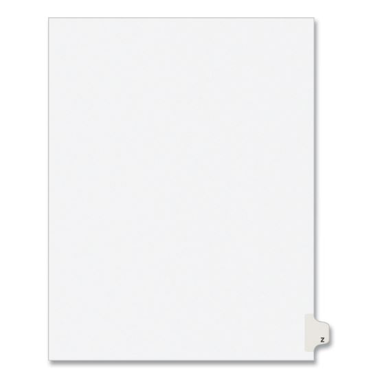 Preprinted Legal Exhibit Side Tab Index Dividers, Avery Style, 26-Tab, Z, 11 x 8.5, White, 25/Pack, (1426)1