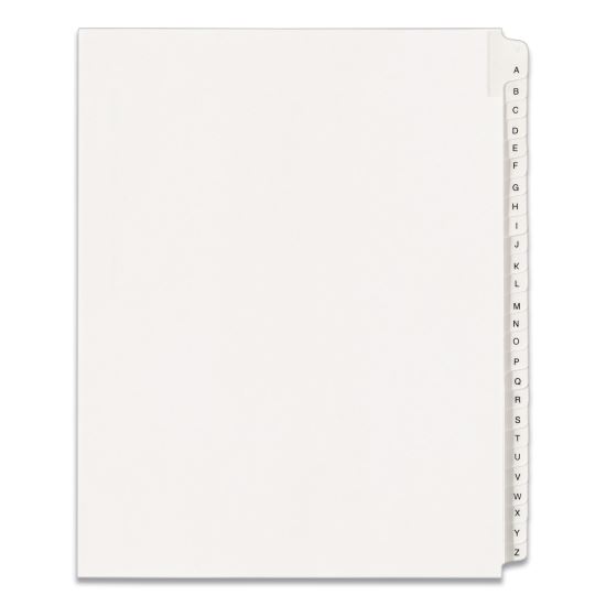 Preprinted Legal Exhibit Side Tab Index Dividers, Allstate Style, 26-Tab, A to Z, 11 x 8.5, White, 1 Set, (1700)1