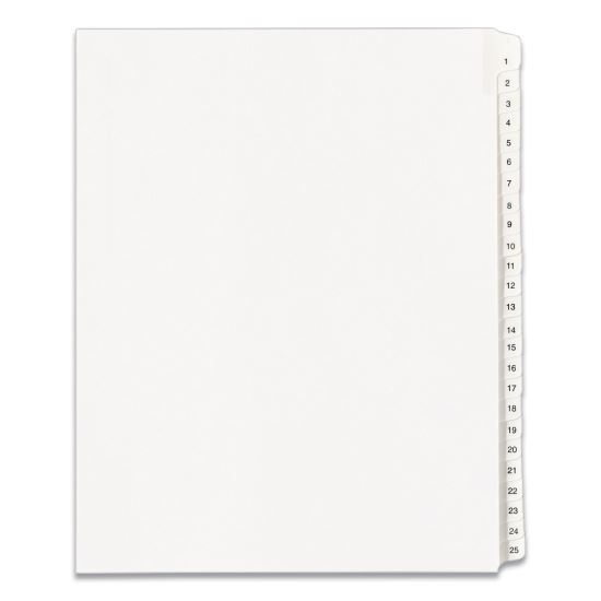 Preprinted Legal Exhibit Side Tab Index Dividers, Allstate Style, 25-Tab, 1 to 25, 11 x 8.5, White, 1 Set, (1701)1