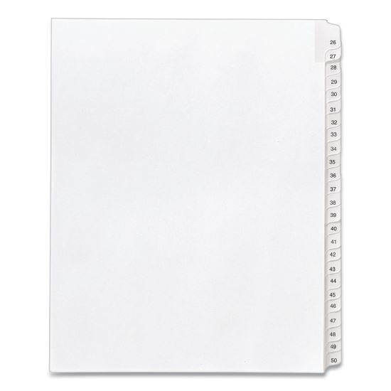 Preprinted Legal Exhibit Side Tab Index Dividers, Allstate Style, 25-Tab, 26 to 50, 11 x 8.5, White, 1 Set, (1702)1