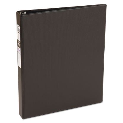Economy Non-View Binder with Round Rings, 3 Rings, 1" Capacity, 11 x 8.5, Black, (3301)1