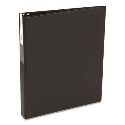 Economy Non-View Binder with Round Rings, 3 Rings, 1" Capacity, 11 x 8.5, Black, (4301)1