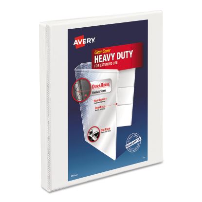 Heavy-Duty Non Stick View Binder with DuraHinge and Slant Rings, 3 Rings, 0.5" Capacity, 11 x 8.5, White, (5234)1