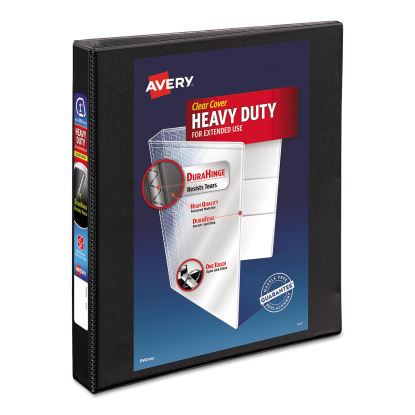Heavy-Duty Non Stick View Binder with DuraHinge and Slant Rings, 3 Rings, 1" Capacity, 11 x 8.5, Black, (5300)1