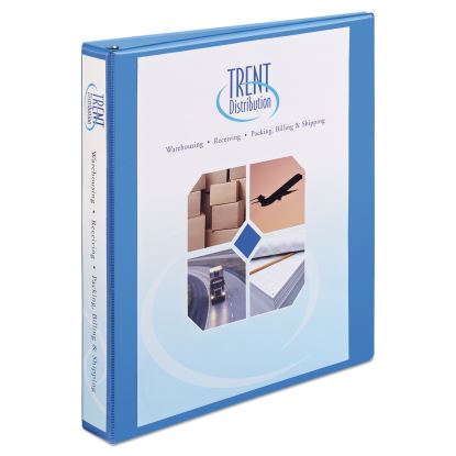 Heavy-Duty Non Stick View Binder with DuraHinge and Slant Rings, 3 Rings, 1" Capacity, 11 x 8.5, Light Blue, (5301)1