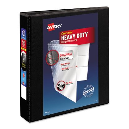 Heavy-Duty Non Stick View Binder with DuraHinge and Slant Rings, 3 Rings, 1.5" Capacity, 11 x 8.5, Black, (5400)1