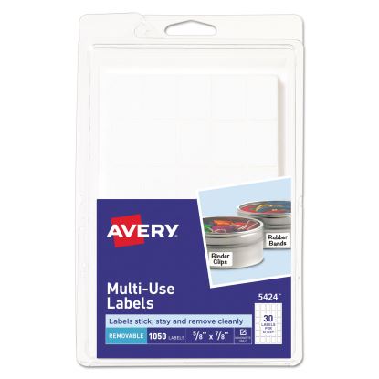 Removable Multi-Use Labels, Handwrite Only, 0.63 x 0.88, White, 30/Sheet, 35 Sheets/Pack, (5424)1